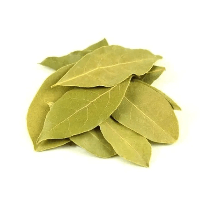 natural bay leaves displayed on top of one another