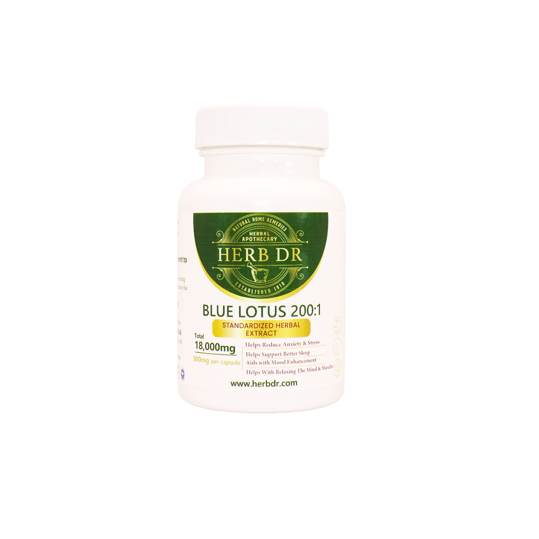 Herb Dr Blue Lotus Capsules – Nymphaea Caerulea Alkaloid Extract, 300mg, Relaxation, Mood Elevation & Lucid Dreaming Support