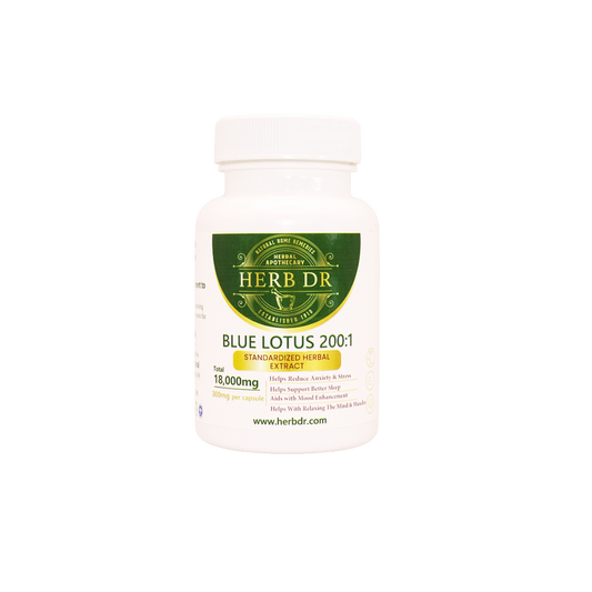 Herb Dr Blue Lotus Capsules – Nymphaea Caerulea Alkaloid Extract, 300mg, Relaxation, Mood Elevation & Lucid Dreaming Support
