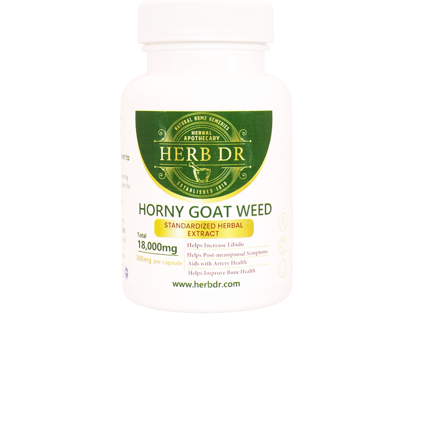 Herb Dr Horny Goat Weed Capsules – Epimedium Grandiflorum Icariin Standardized Extract, 18,000mg Total, Libido, Bone Density & Testosterone Support