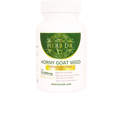 Herb Dr Horny Goat Weed Capsules – Epimedium Grandiflorum Icariin Standardized Extract, 18,000mg Total, Libido, Bone Density & Testosterone Support