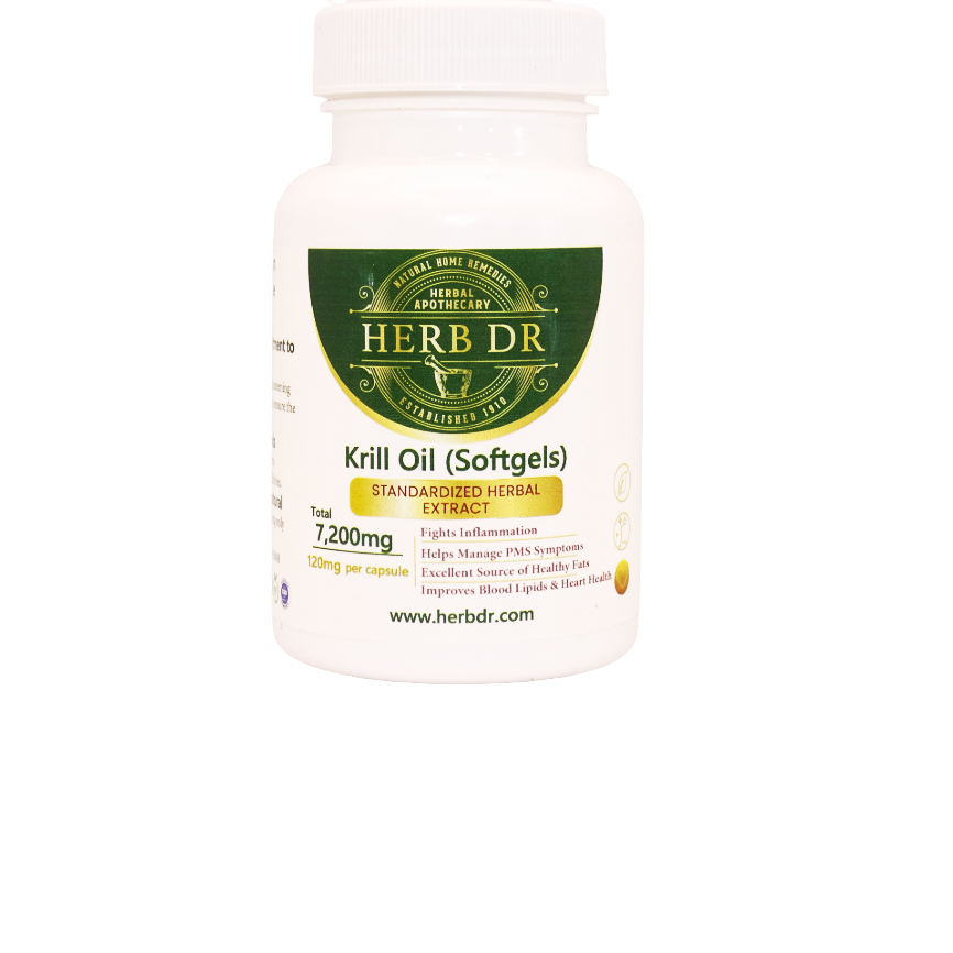 Herb Dr Krill Oil Softgels – Omega-3 EPA & DHA Phospholipids + Natural Astaxanthin, 7,200mg Total, Heart, Brain, Joint & Anti-Inflammatory Support