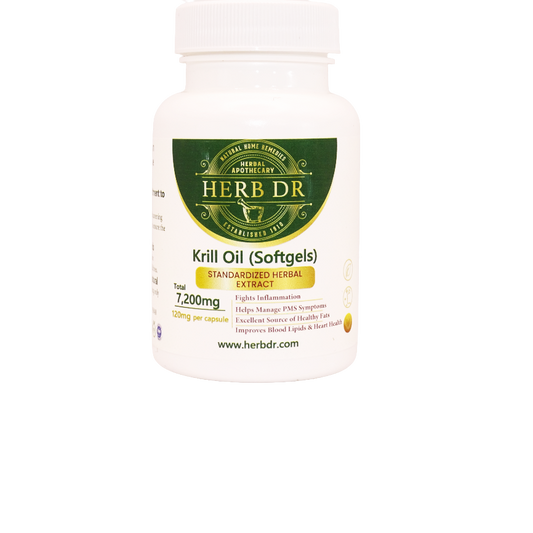 Herb Dr Krill Oil Softgels – Omega-3 EPA & DHA Phospholipids + Natural Astaxanthin, 7,200mg Total, Heart, Brain, Joint & Anti-Inflammatory Support