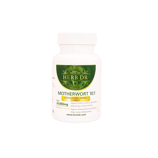 Herb Dr Motherwort Capsules – Leonurus Cardiaca Extract, 400mg, 60 Capsules for Anxiety and Heart Palpitations