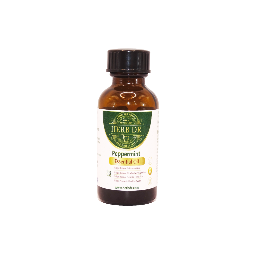Herb Dr Peppermint Essential Oil – Pure Steam-Distilled Mentha Piperita, Topical Headache & Muscle Relief, Aromatherapy Energy & Focus