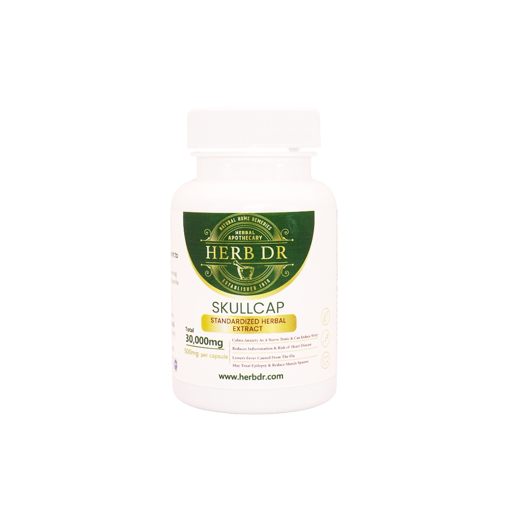 Herb Dr Skullcap Capsules – Scutellaria Lateriflora Standardized Baicalin Extract, 30,000mg Total, Anxiety Relief & Nervous System Support