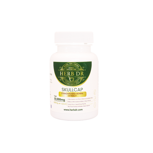Herb Dr Skullcap Capsules – Scutellaria Lateriflora Standardized Baicalin Extract, 30,000mg Total, Anxiety Relief & Nervous System Support