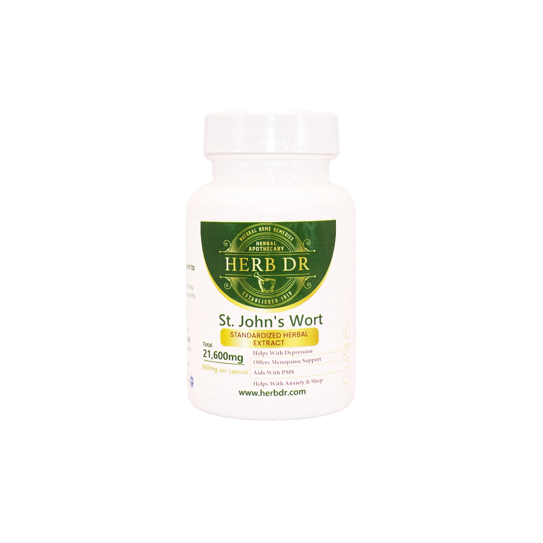 Herb Dr St. John's Wort Capsules – Hypericum Perforatum Standardized to 0.3% Hypericin, 21,600mg Total, Mood Support & Depression Relief