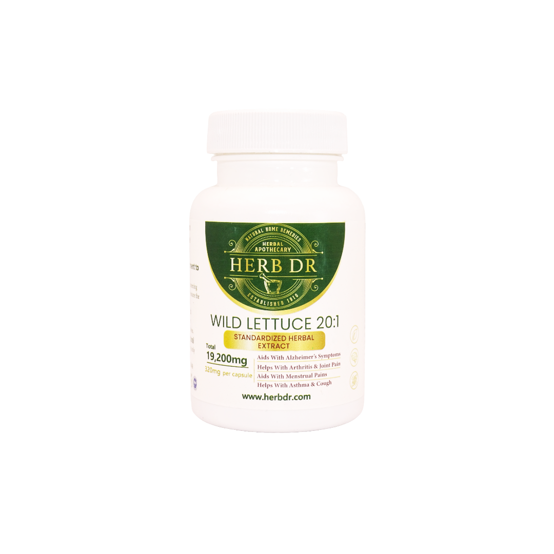 Herb Dr Wild Lettuce Capsules – Lactuca Virosa 20:1 Concentrated Extract, 320mg, 60 Capsules